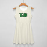 Custom Cream Emerald Green Cheerleader Dress