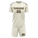 Custom Cream Light Khaki Soccer Jersey
