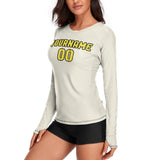 Custom Cream Light Yellow Women's Long-Sleeve Shirt