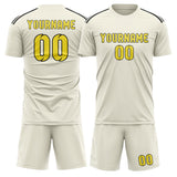 Custom Cream Light Yellow Soccer Jersey