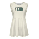 Custom Cream Blue Green Cheerleader Dress