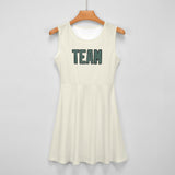 Custom Cream Blue Green Cheerleader Dress