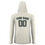 Custom Cream Blue Green UV-Hoodie