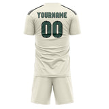 Custom Cream Blue Green Soccer Jersey