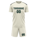 Custom Cream Blue Green Soccer Jersey