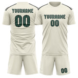 Custom Cream Blue Green Soccer Jersey