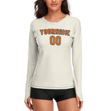 Custom Cream Orange Women's Long-Sleeve Shirt