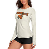 Custom Cream Orange Women's Long-Sleeve Shirt