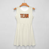 Custom Cream Orange Cheerleader Dress