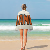 Custom Cream Orange Beach Towel
