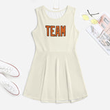 Custom Cream Orange Cheerleader Dress