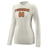 Custom Cream Orange Women's Long-Sleeve Shirt