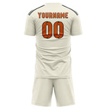 Custom Cream Orange Soccer Jersey