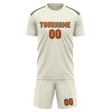 Custom Cream Orange Soccer Jersey