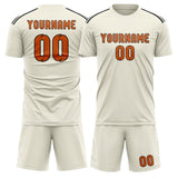 Custom Cream Orange Soccer Jersey