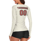 Custom Cream Copper Rose Women's Long-Sleeve Shirt