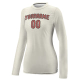 Custom Cream Copper Rose Women's Long-Sleeve Shirt