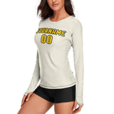 Custom Cream Gold Women's Long-Sleeve Shirt