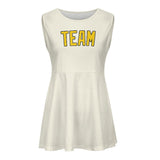 Custom Cream Gold Cheerleader Dress