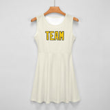 Custom Cream Gold Cheerleader Dress
