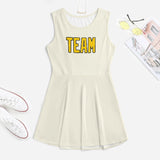 Custom Cream Gold Cheerleader Dress