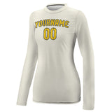 Custom Cream Gold Women's Long-Sleeve Shirt