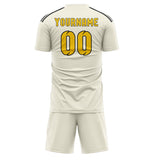 Custom Cream Gold Soccer Jersey