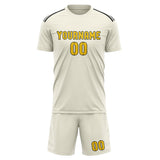 Custom Cream Gold Soccer Jersey