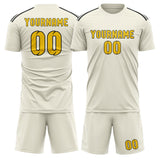 Custom Cream Gold Soccer Jersey