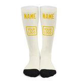 Custom Cream Gold Knee-High Sock