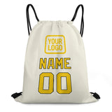 Custom Cream Gold Drawstring Bag
