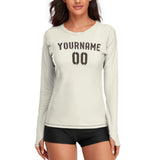 Custom Cream Brown Women's Long-Sleeve Shirt