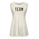 Custom Cream Brown Cheerleader Dress