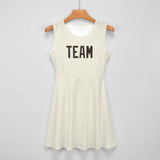Custom Cream Brown Cheerleader Dress