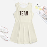 Custom Cream Brown Cheerleader Dress