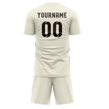 Custom Cream Brown Soccer Jersey