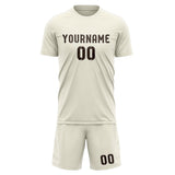 Custom Cream Brown Soccer Jersey