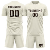 Custom Cream Brown Soccer Jersey