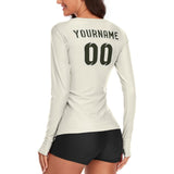 Custom Cream Olive Women's Long-Sleeve Shirt