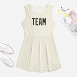 Custom Cream Olive Cheerleader Dress