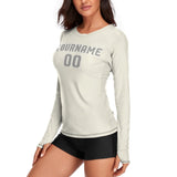Custom Cream Gray Women's Long-Sleeve Shirt
