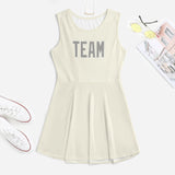 Custom Cream Gray Cheerleader Dress