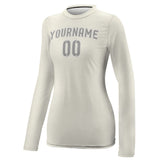 Custom Cream Gray Women's Long-Sleeve Shirt