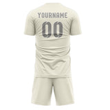 Custom Cream Gray Soccer Jersey