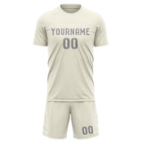 Custom Cream Gray Soccer Jersey