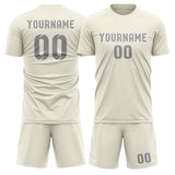 Custom Cream Gray Soccer Jersey