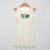 Custom Cream Green Cheerleader Dress