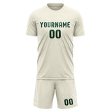Custom Cream Green Soccer Jersey