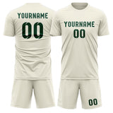Custom Cream Green Soccer Jersey