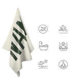 Custom Cream Dark Green Beach Towel